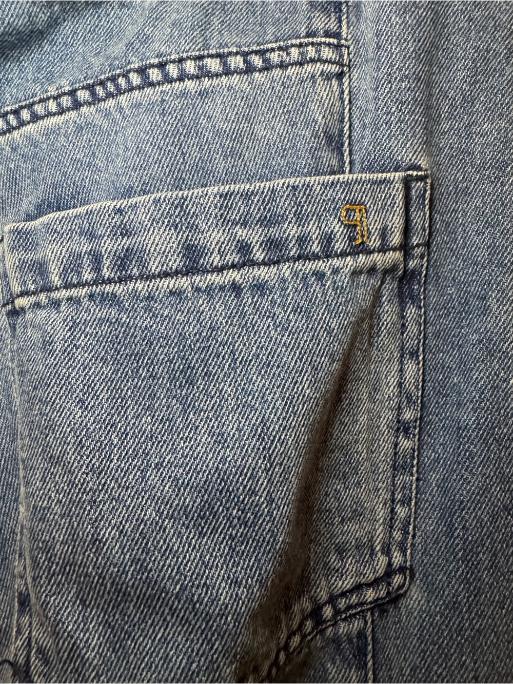 Pilcro Anthropologie Wide Leg Mid-Blue Women's Jeans with Drawstring - Picture 3 of 7